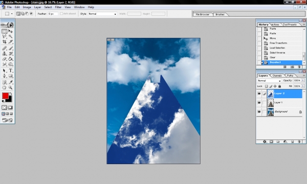 Creation of stair shaped clouds: Step 4